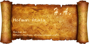 Hofman Atala névjegykártya